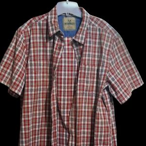 Outdoor Life Red and White Casual Button Down Shirt